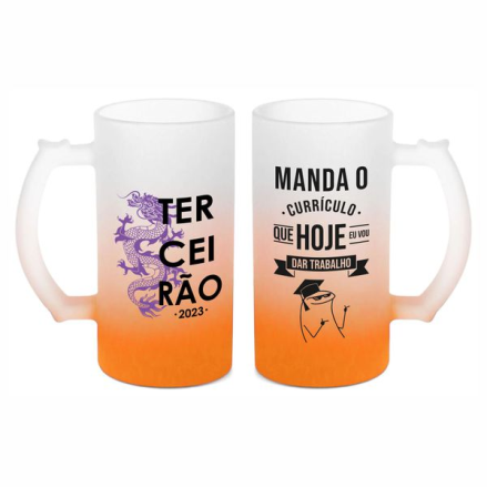 Caneca de Chopp Jateada | 500ml Laranja