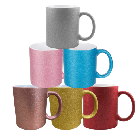 Caneca Glitter - 325ml Rosa Bebê