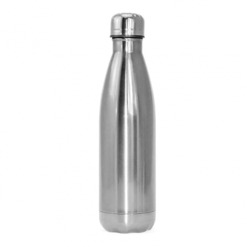 Garrafa Térmica para Sublimação em Aço Inox Prata com Parede Dupla - 500ml