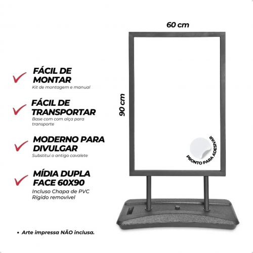 Totem Portátil Expositor Dupla Face 120x70 Display